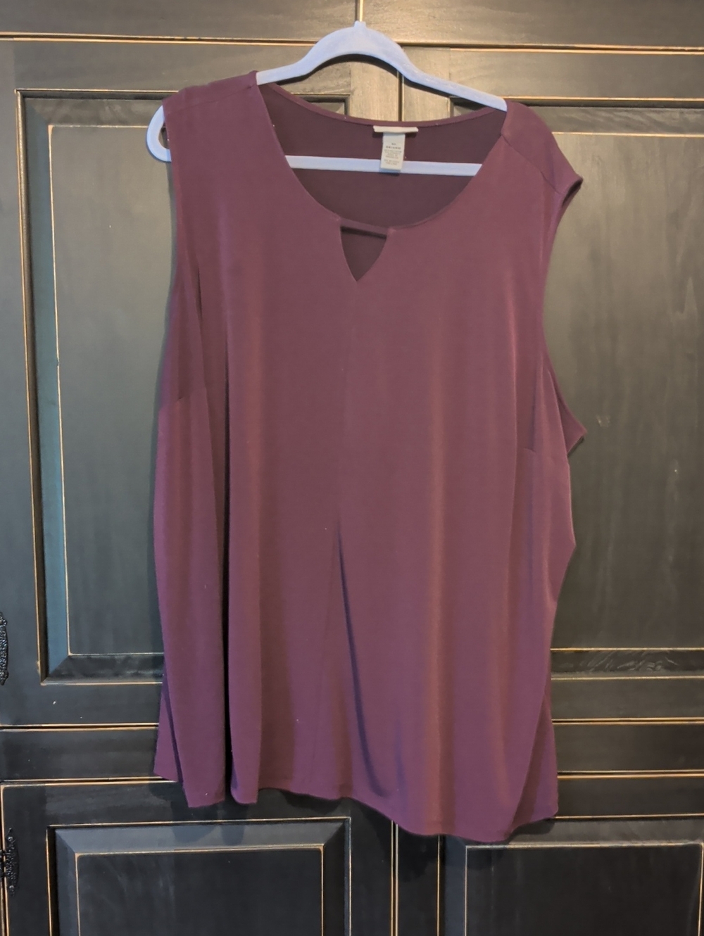 Catherines Plum Sleeveless Keyhole Tank
